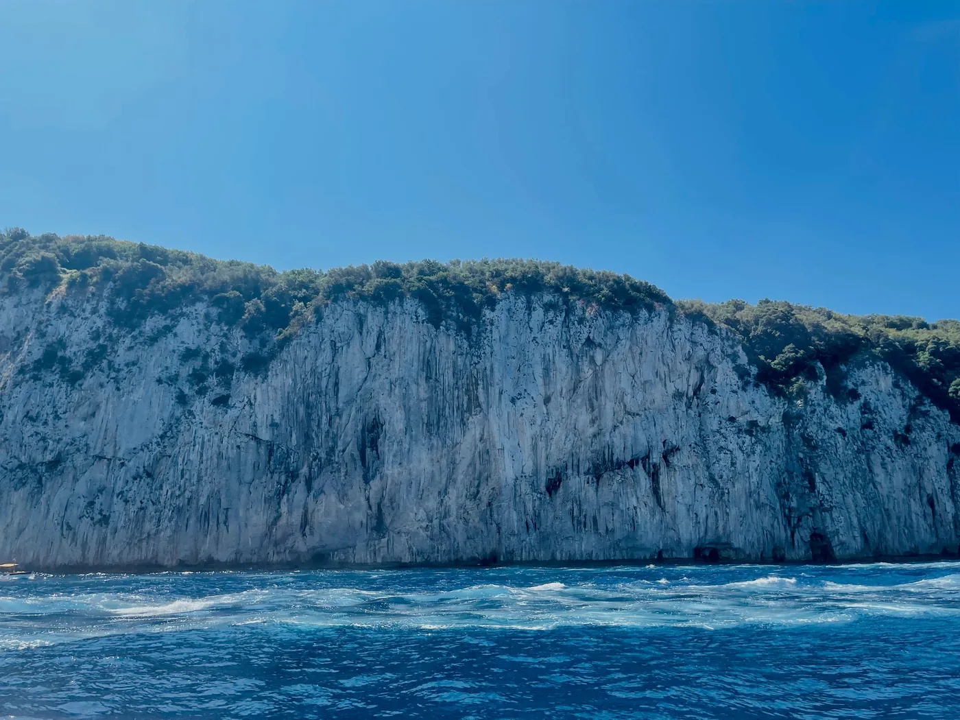 The cliffs and turquoise water of the Capri coastline